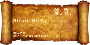 Mihaiu Nimfa névjegykártya